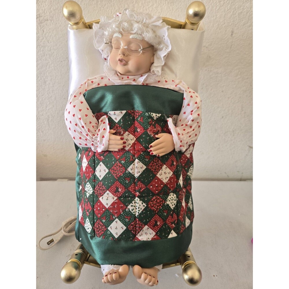 VTG 1992 Animated Sleeping Snoring  Mrs Claus 24” Telco - TESTED & WORKS